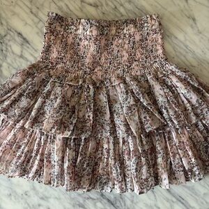 Chic Floral Smocked Mini Skirt
